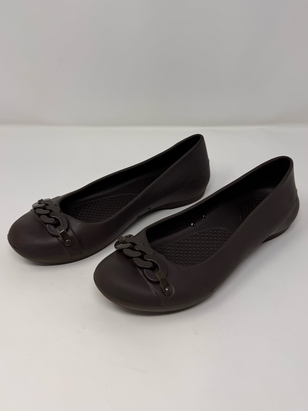 Crocs‎ Brown Gianna Flats, Sz W 6, comfy work casual classic preppy dressy
